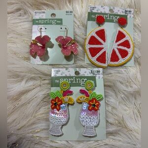 ☀️ Summer earring bundle: 3 pairs of beaded earrings 🍹 NWT